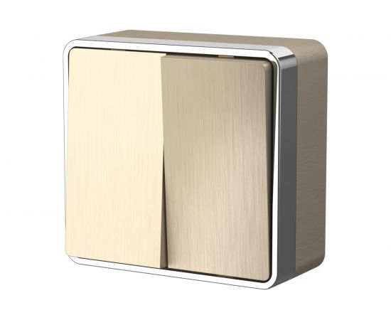 Выключатель WERKEL W5020010 двухклавишный Gallant шампань рифленый a051044 