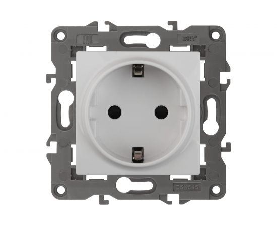 Розетка со шторками ЭРА Elegance 2P+E Schuko, 16A-250В, IP20, белый 14-2102-01 Б0034272 – изображение 2