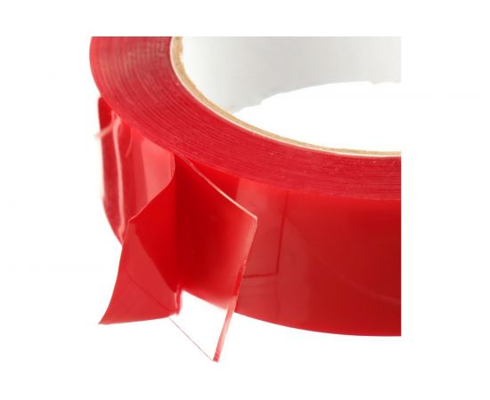 Прозрачная, двусторонняя, акриловая клейкая лента TORSO 30 мм х 5 м 1293512 – изображение 2