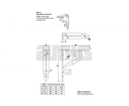 Кронштейн Amig декор. черный 201 – изображение 2