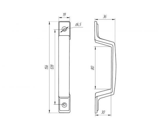 Ручка-скоба Латунина РС-80-С антик серебро 6439 – изображение 2