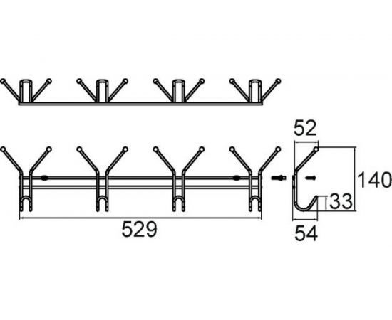 Настенные крючки, стальная проволока Milardo 3 MI 003W000M41 – изображение 2