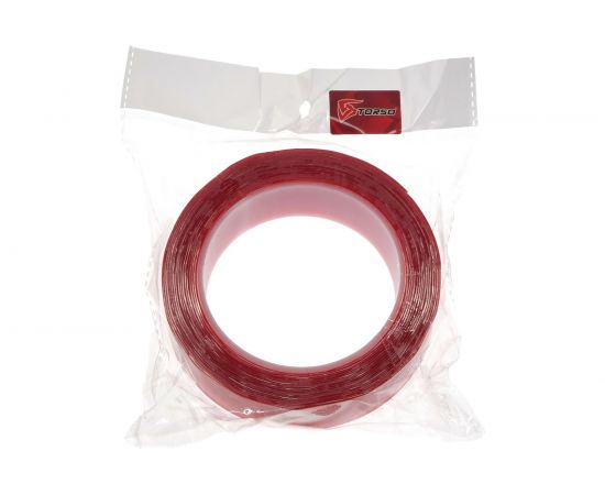 Прозрачная, двусторонняя, акриловая клейкая лента TORSO 30 мм х 5 м 1293512 – изображение 3