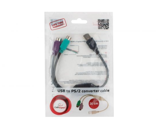 Конвертер Cablexpert PS/2 устройства - USB порт, 2xPS/2/AM, блистер, черный UAPS12-BK – изображение 3