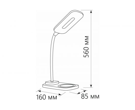 Настольный диммируемый светильник FERON 22W, 3000-6000К, беспроводная зарядка и USB порт, белый DE1729 41552 – изображение 5