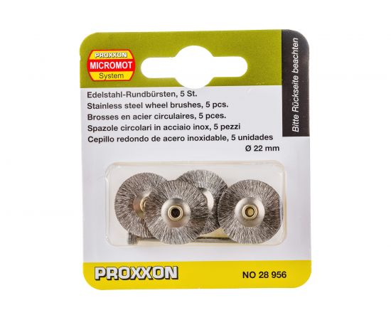 Щетка-диск из нержавеющей стали с дискодержателем (5 шт; 22 мм) Proxxon PR- 28956 – изображение 5