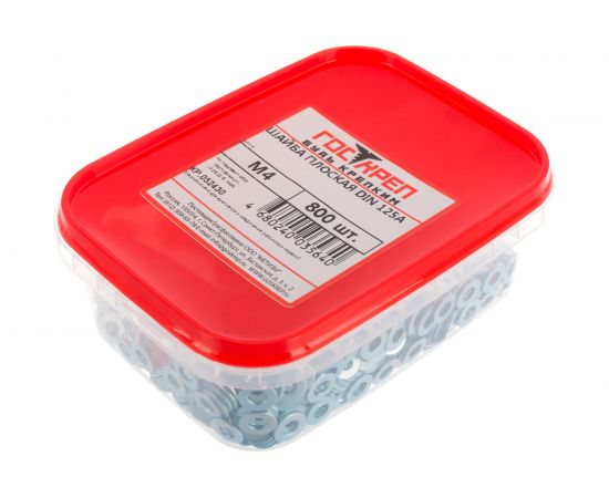 Плоская шайба Госкреп DIN125, М4, 800 шт., пластиковый контейнер, 280 мл 6-0039420 – изображение 5