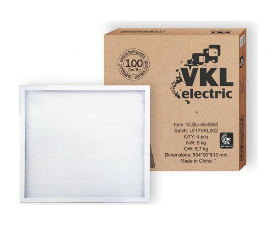 Универсальный светильник VKL electric LED VLSU-1 45Вт 220В 6500К 4500Lm 595х595х19 1015372 