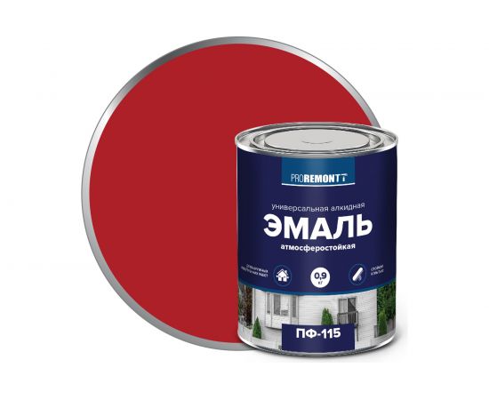 Эмаль PROREMONTT ПФ-115 красная, 0.9 кг Лк-00004468 