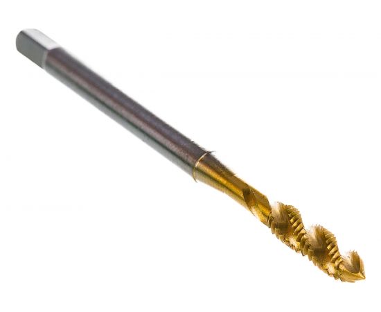 Машинно-ручной метчик TORNERI М 4х0.7 HSSE 6H DIN371 TiN с винтовой канавкой для глухих отверстий 036388 