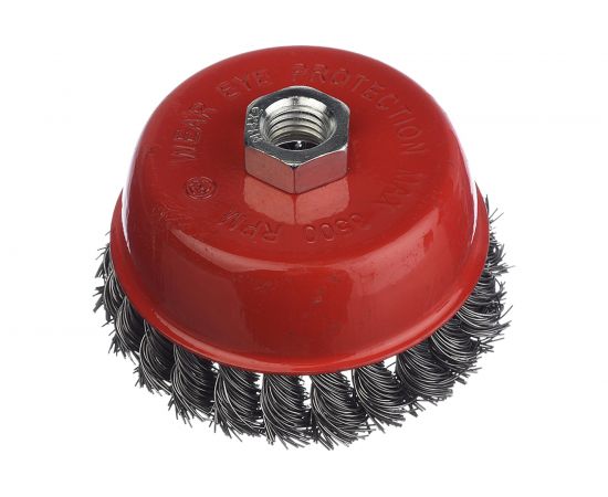 Щетка-чашка (125 мм; М14; крученая проволока) для УШМ vertextools 12200-125 