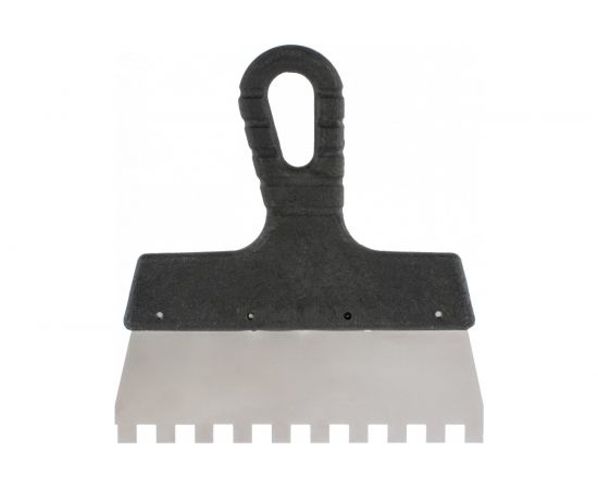 Шпатель из нержавеющей стали Россия 150 мм, зуб 4х4 мм 85154 