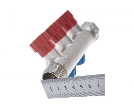 Коллектор никелированный с вентилями (3/4""; 3 х 1/2"") Valtec VTc.560.N.0503 74970 – изображение 2