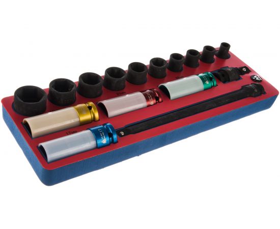 Набор ударных головок (1/2”, с принадлежностями, ложемент, 16 предметов) МАСТАК 5-05416 – изображение 2