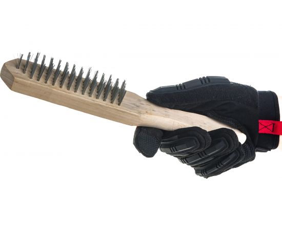 Ручная щетка по металлу SAMGRUPP с деревянной ручкой, 5 рядов 16079 – изображение 2