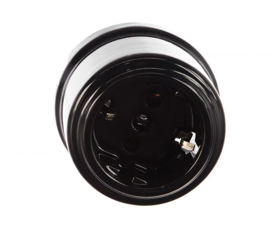 Розетка Retrika, ретро с заземляющим контактом черный RS-80008 – изображение 2