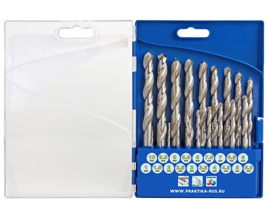 Набор сверл по металлу Профи (19 шт; 1-10 мм) ПРАКТИКА 640-308 – изображение 2