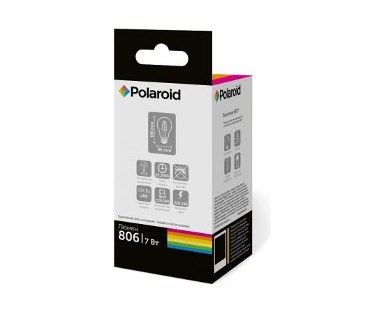 Светодиодная лампа Polaroid 220V FIL A60 7W 3000K E27 806lm PL-A60F7273 – изображение 2