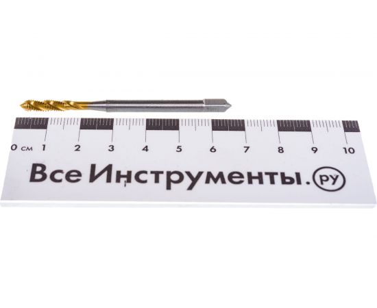 Машинно-ручной метчик TORNERI М 4х0.7 HSSE 6H DIN371 TiN с винтовой канавкой для глухих отверстий 036388 – изображение 3