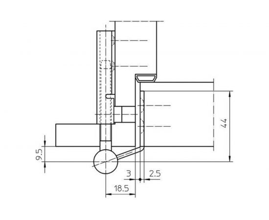 Петля SIMONSWERK Variant V 0080 Left часть полотна никелированная 67505 – изображение 3