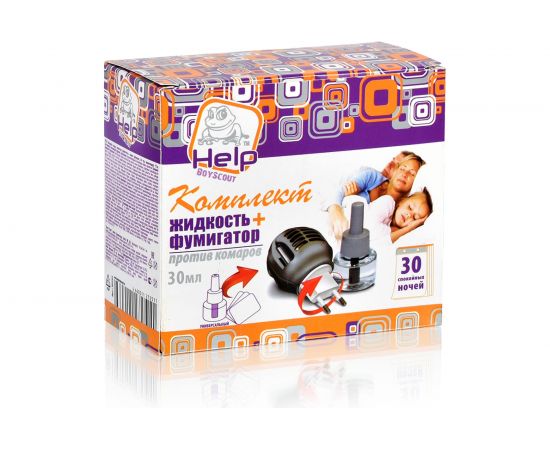 Комплект от комаров HELP 30 ночей фумигатор + жидкость 80502 – изображение 3