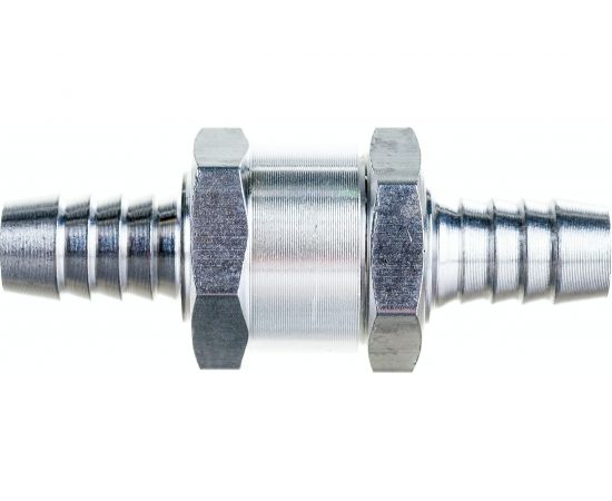 Штуцер соединительный 10х10 мм с обратным клапаном латунь никелированная SANTRADE 0495 – изображение 3