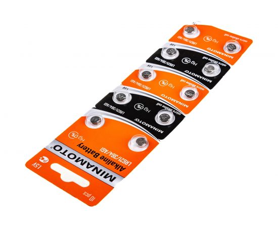 Часовая батарейка Minamoto AG1 LR621, 10 card 55001 – изображение 3