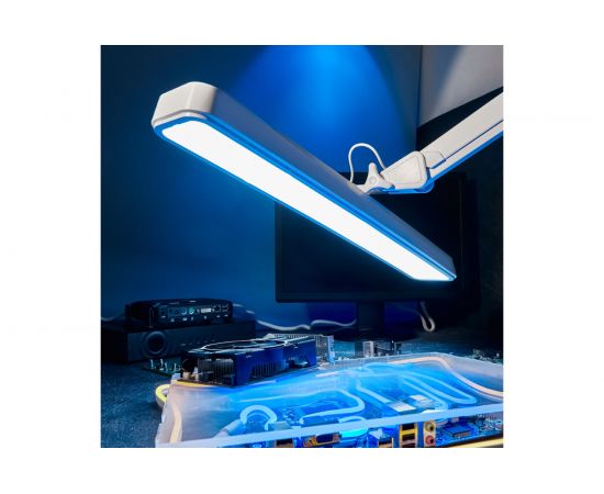 Настольная бестеневая лампа REXANT, струбцина 324 SMD LED теплое и холодное свечение 31-0410 – изображение 3