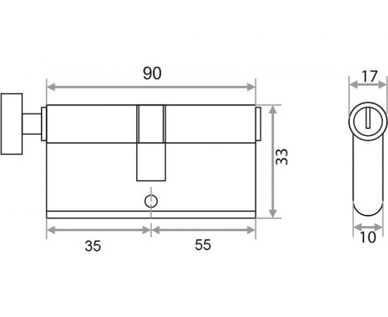 Латунный цилиндр Trodos ЦМВ 90, 35в/55-5К CP хром 208152 – изображение 4