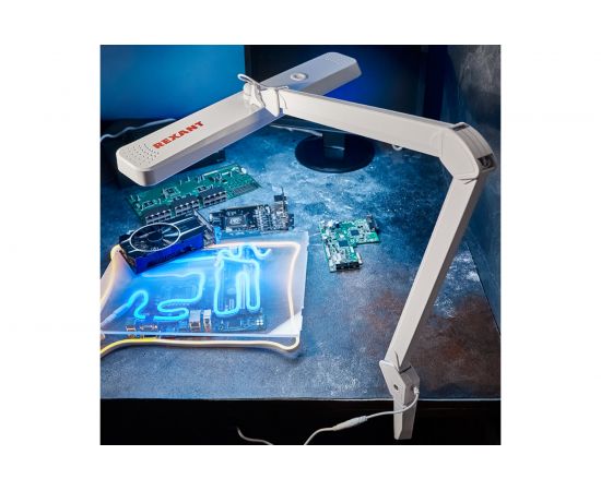 Настольная бестеневая лампа REXANT, струбцина 324 SMD LED теплое и холодное свечение 31-0410 – изображение 5