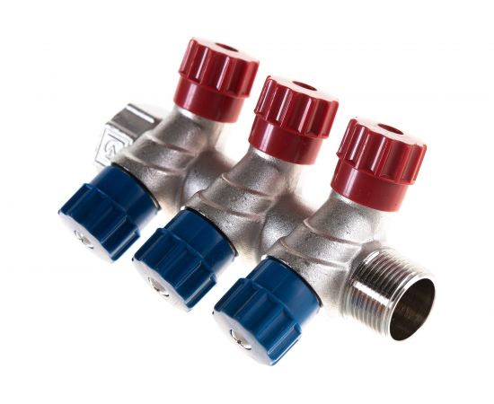 Коллектор никелированный с вентилями (3/4""; 3 х 1/2"") Valtec VTc.560.N.0503 74970 – изображение 8
