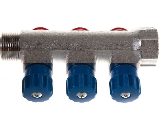 Коллектор никелированный с вентилями (3/4""; 3 х 1/2"") Valtec VTc.560.N.0503 74970 – изображение 9
