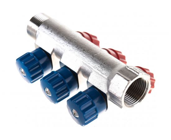 Коллектор никелированный с вентилями (3/4""; 3 х 1/2"") Valtec VTc.560.N.0503 74970 – изображение 10