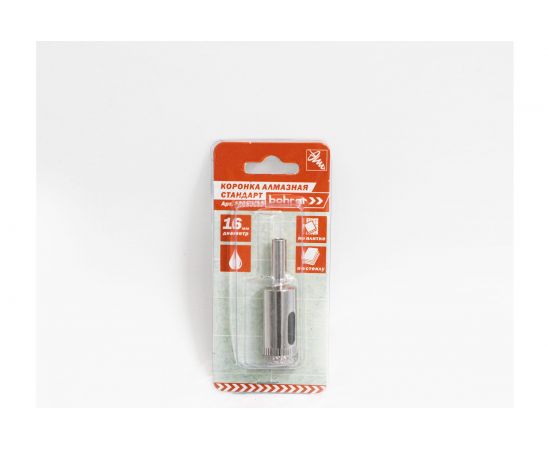 Коронка алмазная по стеклу и кафелю 16 мм BOHRER 32050160 