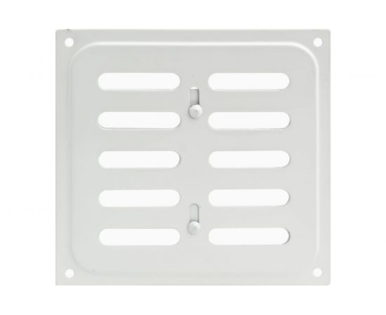 Решетка вентиляционная белая с заслонкой 160x160 мм Скобис Т814 