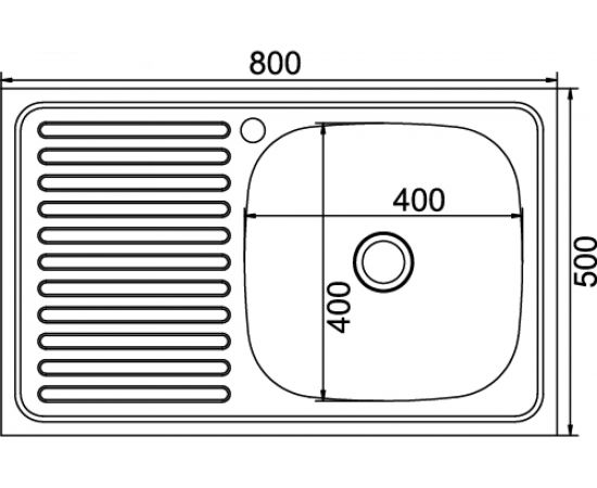 Мойка mixline 50х80х16 см, 0.4, правый выпуск 1 1/2 528173 – изображение 2
