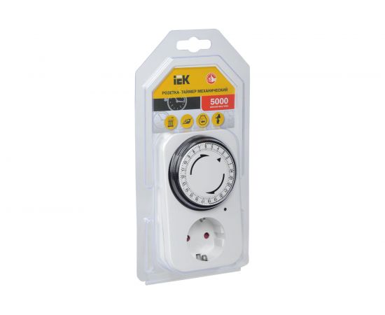 Розетка-таймер IEK РТМ-2, механический, индикация, 15мин, 24ч, 96on/off, 16А, IP20 ERT-20-1-16-S-15-1-20-K01 – изображение 2
