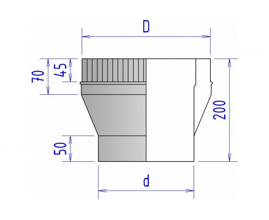 Переход ФЕНИКС ДЫМОХОДЫ моно-термо 2П 115, 304 0.8, 215, 430 000001489 – изображение 2