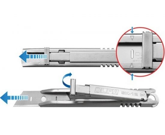 Безопасный нож OLFA с трапециевидным лезвием OL-SK-12 – изображение 2