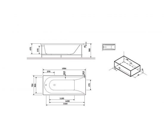 Фронтальная панель для ванны AM.PM Spirit 170х75 см W72A-170-075W-P2 – изображение 2