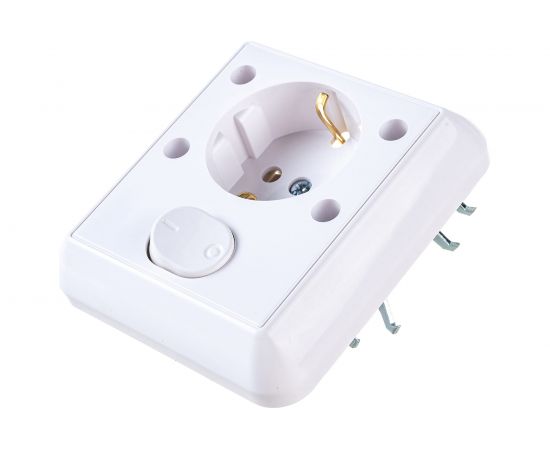 Мебельный блок Bylectrica 1 выключатель + розетка, скрытая установка, 4 лапки, серия ПАРИТЕТ, В-РЦ-7019 – изображение 3