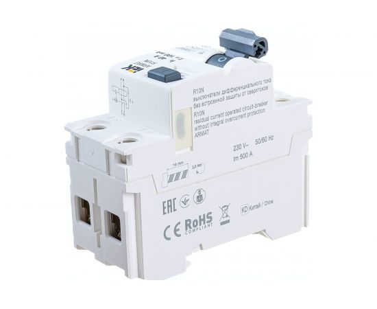 Выключатель дифференциального тока IEK ARMAT R10N 2P 40А 100мА тип A AR-R10N-2-040A100 – изображение 3