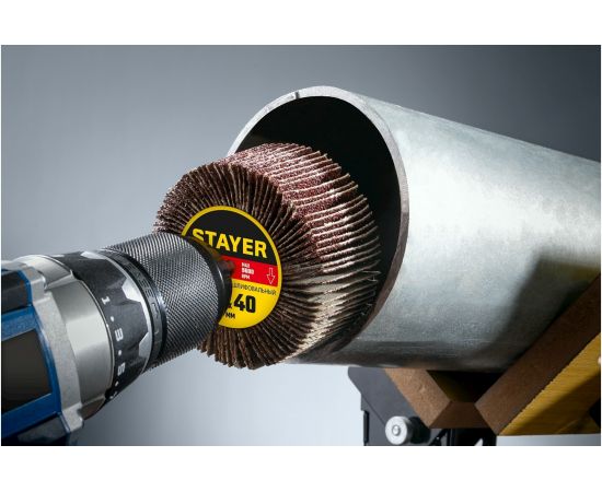 Круг шлифовальный лепестковый на шпильке STAYER P100, 30x15 мм 36606-100 – изображение 3