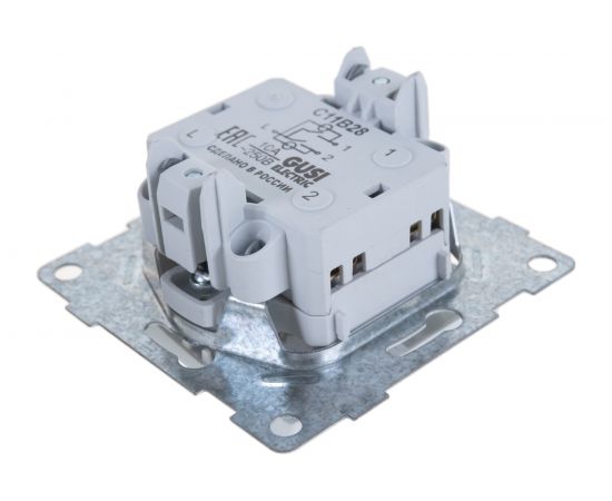 Выключатель GUSI ELECTRIC Ugra 2 клавиши, индикация, СУ, 10А, 250В, белый С11В28-001 – изображение 3