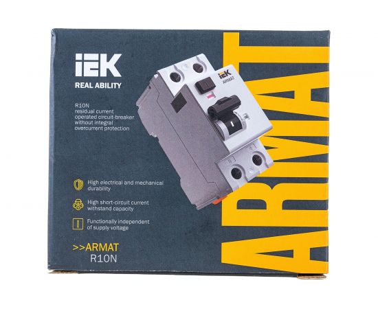 Выключатель дифференциального тока IEK ARMAT R10N 2P 40А 100мА тип A AR-R10N-2-040A100 – изображение 5