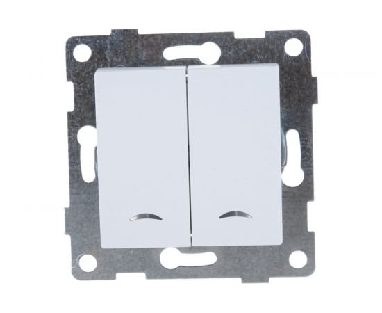 Выключатель GUSI ELECTRIC Ugra 2 клавиши, индикация, СУ, 10А, 250В, белый С11В28-001 – изображение 5