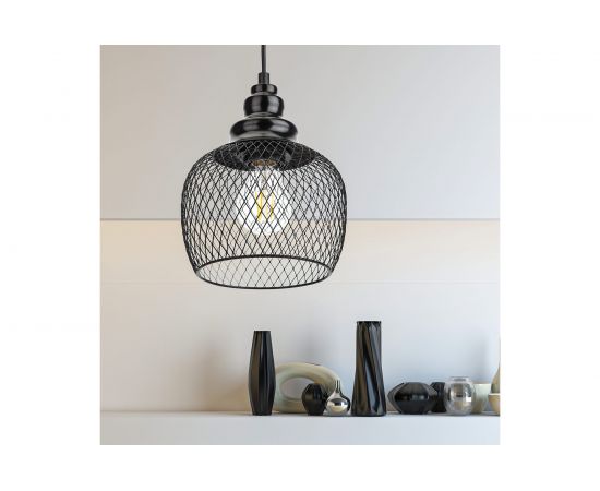 Металлический подвес ЭРА PL8 BK E27, max 60W, d170 мм, черный Б0037455 – изображение 8