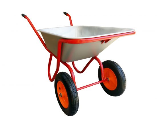 Строительная 2-х колесная тачка Промышленник 110л. пневмо колесо усиленная цинк. ПРОМ-110У2КП 