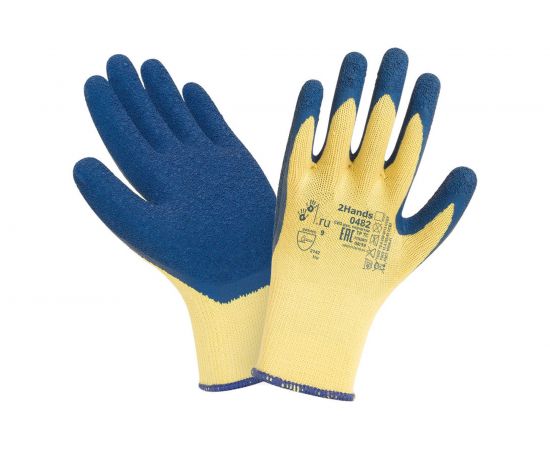 Перчатки 2Hands полиэфир/хлопок, латексное покрытие ладони и пальцев 0482-8 