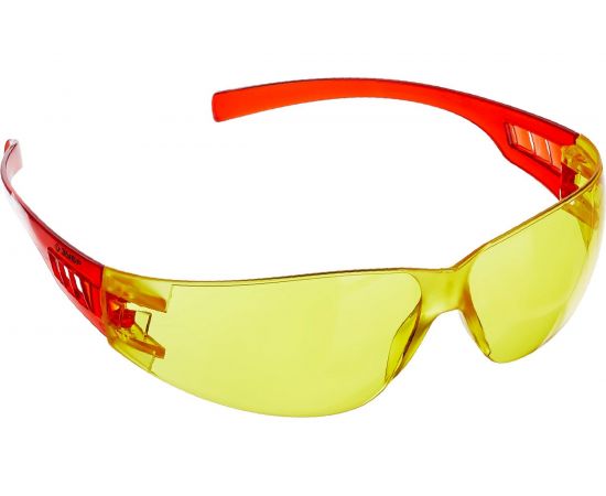 Защитные очки открытого типа ЗУБР желтые, пластиковые дужки 110326_z01 